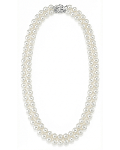 6.5-7.0mm White Freshwater Pearl Double Strand Necklace