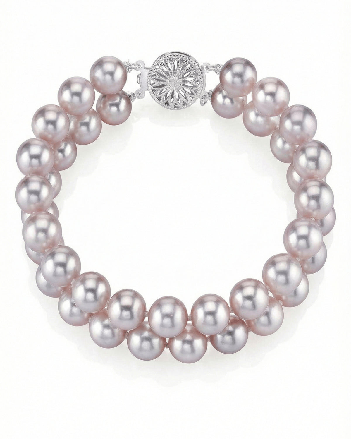 6.5-7mm Pink Freshwater Double Pearl Bracelet - AAA Quality