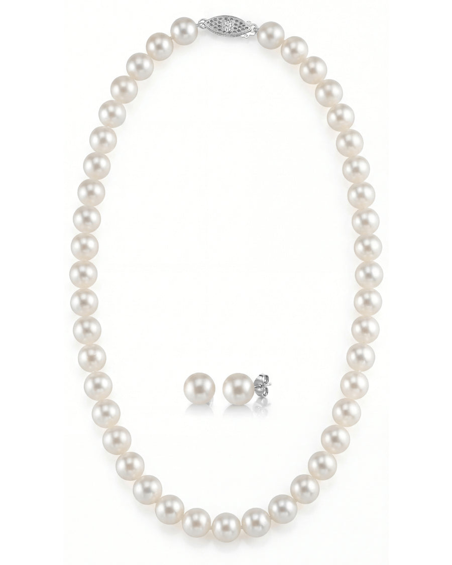 7.0-7.5mm Freshwater Pearl Necklace & Earrings