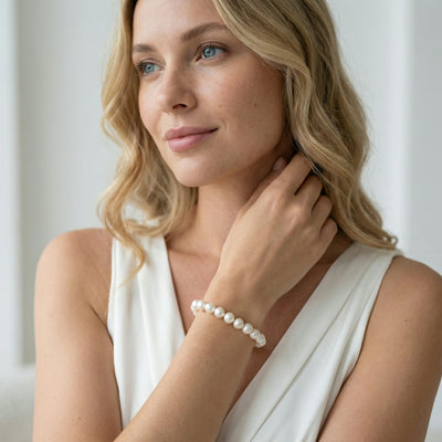 White Japanese Akoya Pearl Bracelet, 8.0-8.5mm