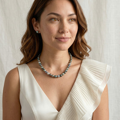 Multi-Color Tahitian & South Sea Pearl Necklace, 8.0-10.0mm - AAAA Quality