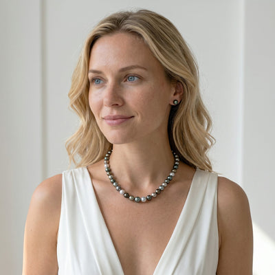 Multi-Color Tahitian Baroque Pearl Necklace, 8.0-10.0mm