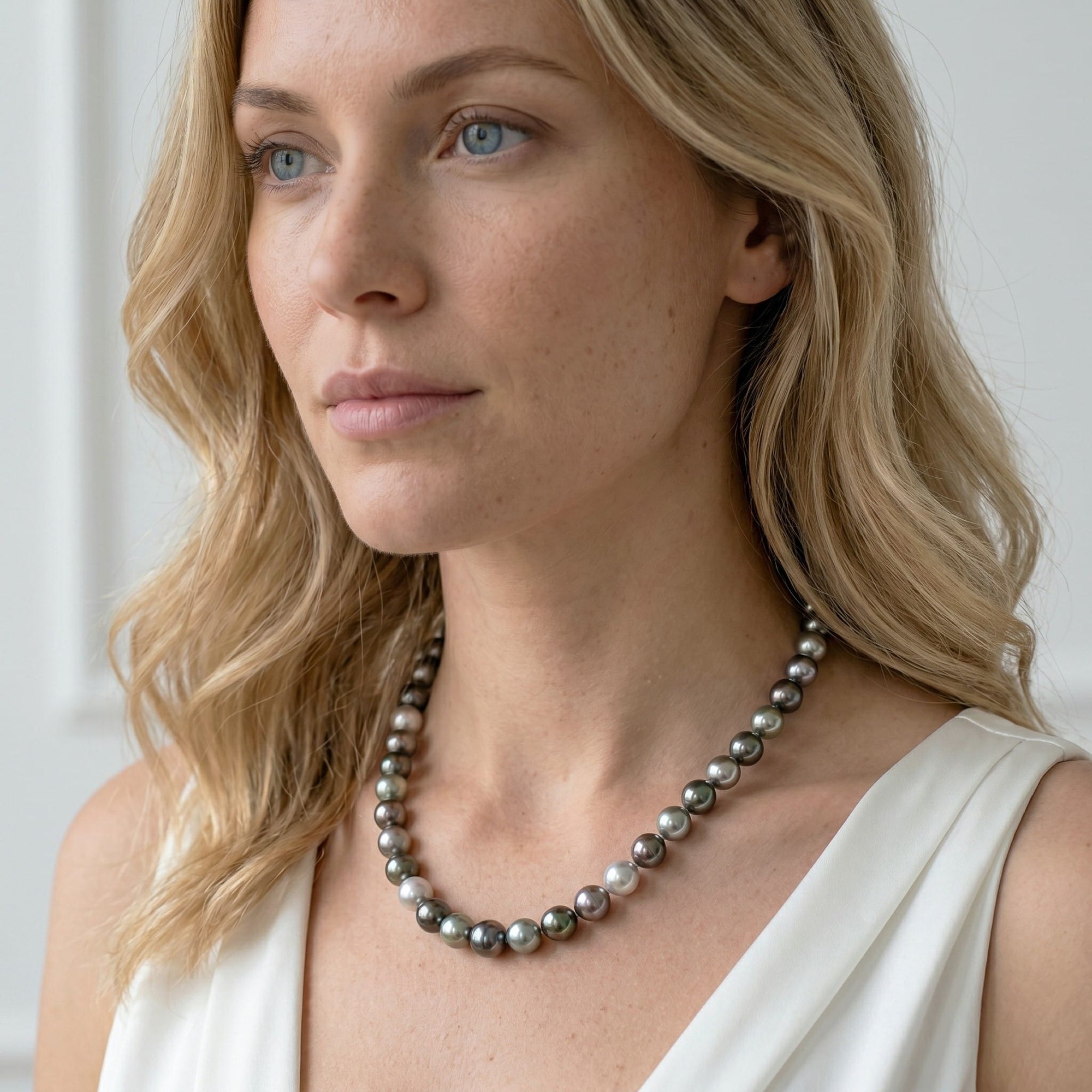 Multi-Color Tahitian Baroque Pearl Necklace, 8.0-10.0mm