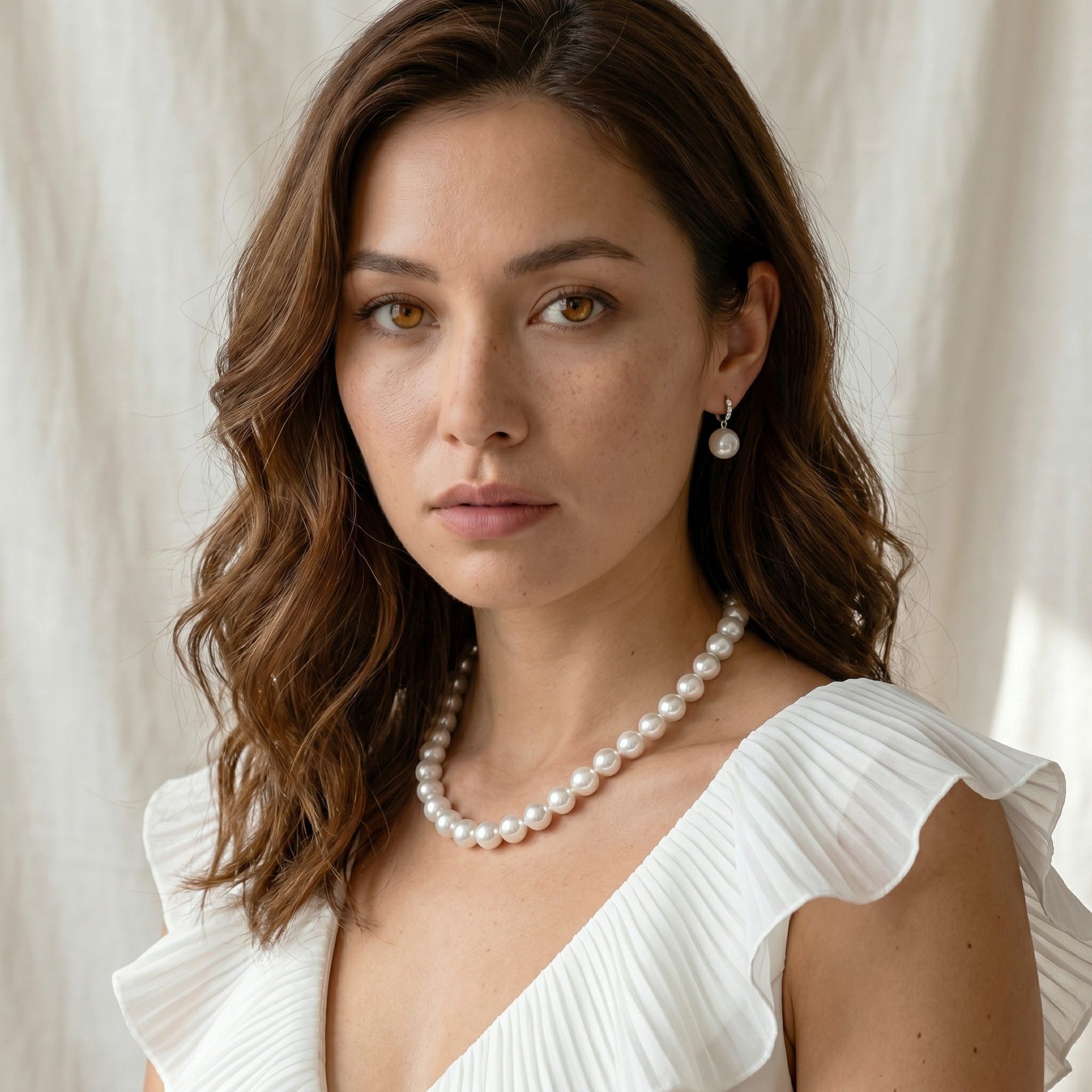 White South Sea Pearl Necklace, 8.0-10.0mm - AAAA Quality