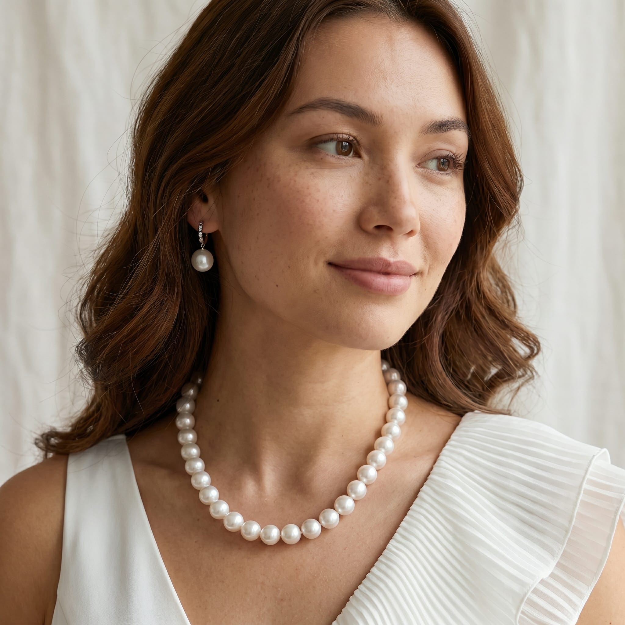 8-10mm White South Sea Pearl Necklace - AAAA Quality - Pure Pearls