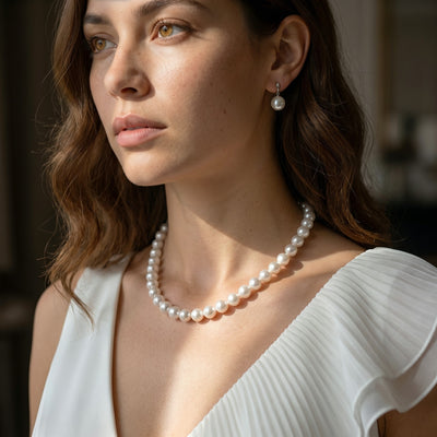 White South Sea Pearl Necklace, 8.0-10.0mm - AAA Quality
