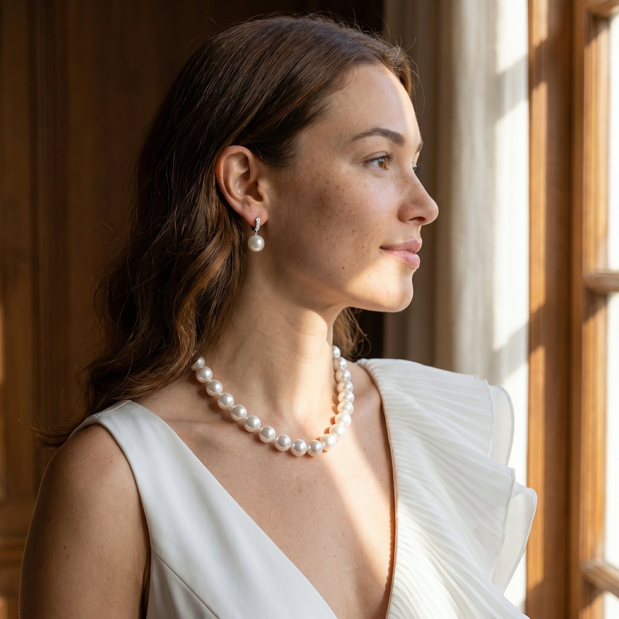 White South Sea Pearl Necklace, 8.0-10.0mm - AAA Quality