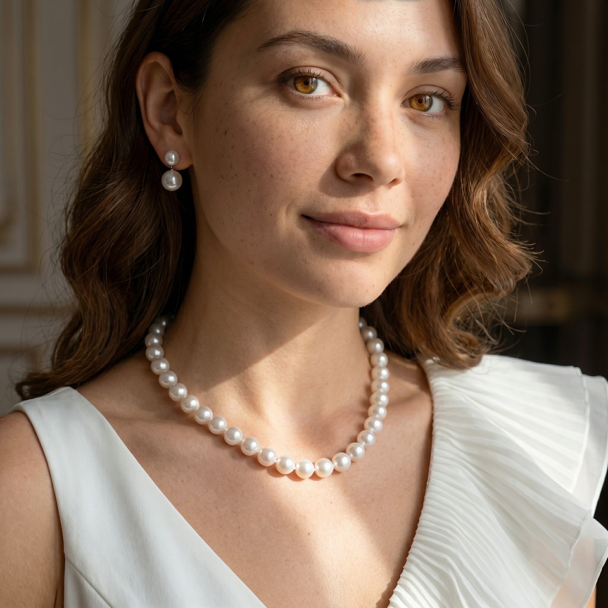 White South Sea Pearl Necklace, 8.0-10.0mm - AAA Quality
