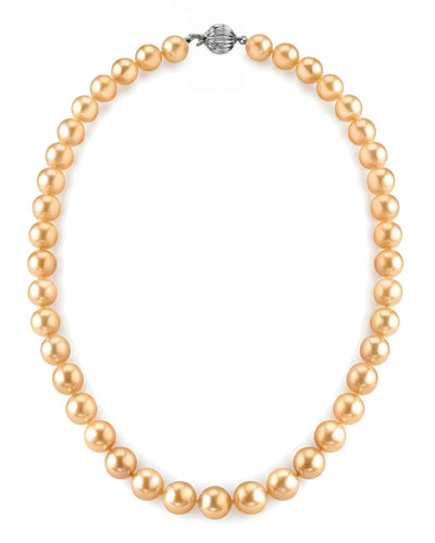 Golden South Sea Pearl Necklace, 8.0-10.0mm - AAAA Quality