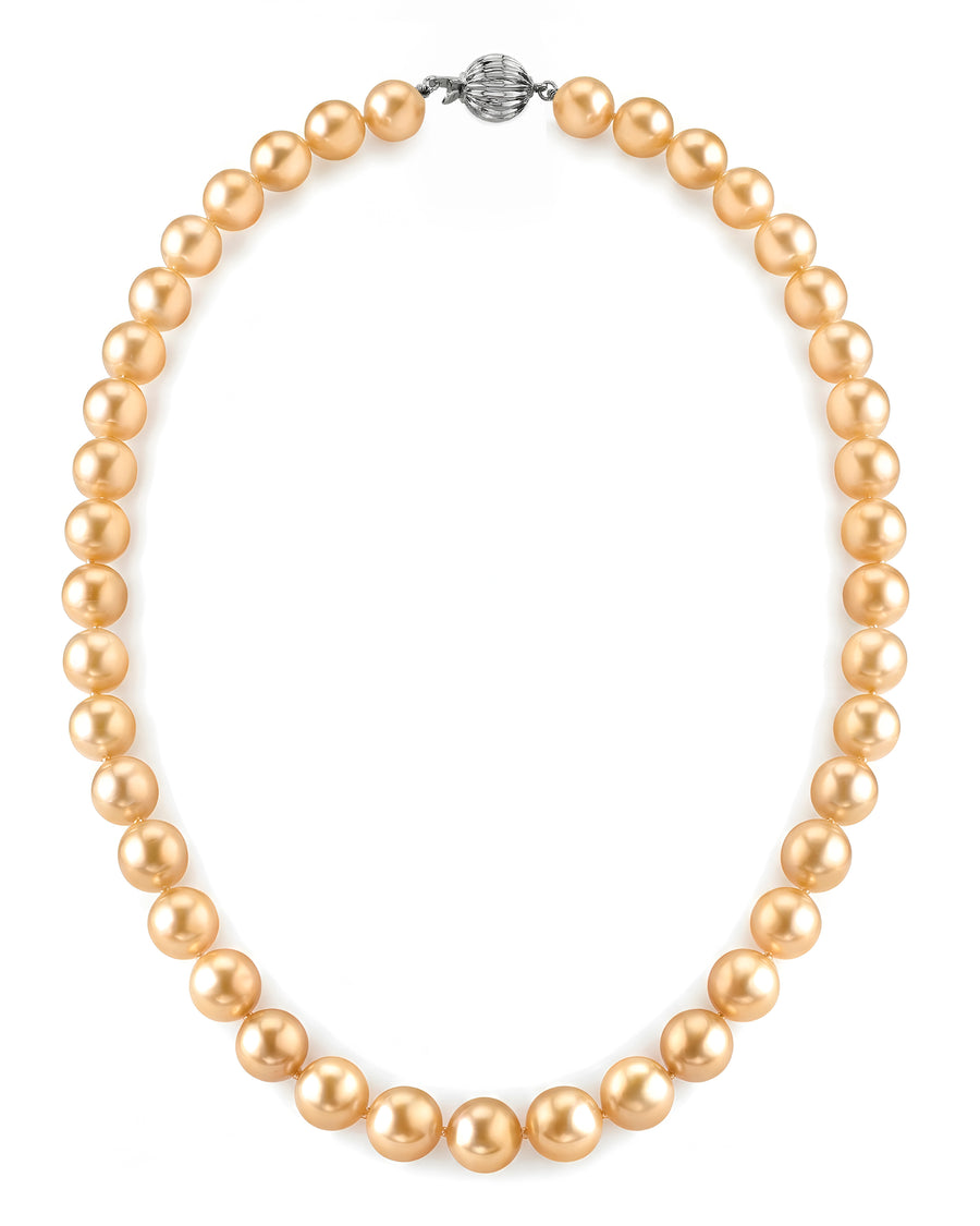 Golden South Sea Pearl Necklace, 8.0-10.0mm - AAAA Quality