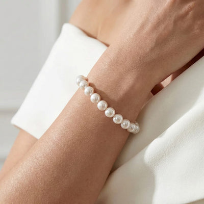 White Japanese Akoya Pearl Bracelet, 8.5-9.0mm