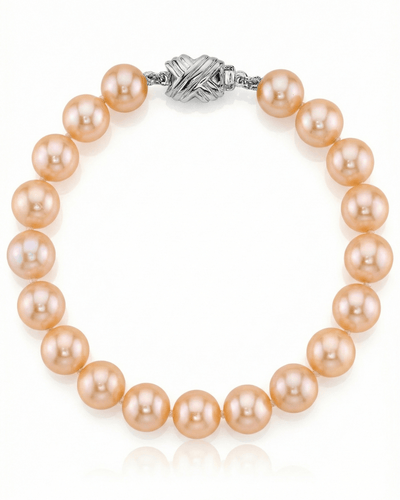 8.5-9.5mm Peach Freshwater Pearl Bracelet - AAA Quality