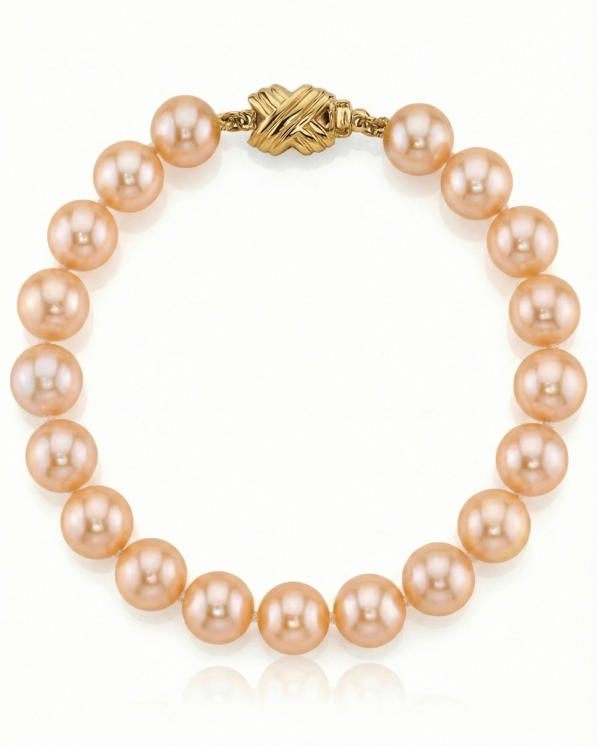 8.5-9.5mm Peach Freshwater Pearl Bracelet - AAA Quality