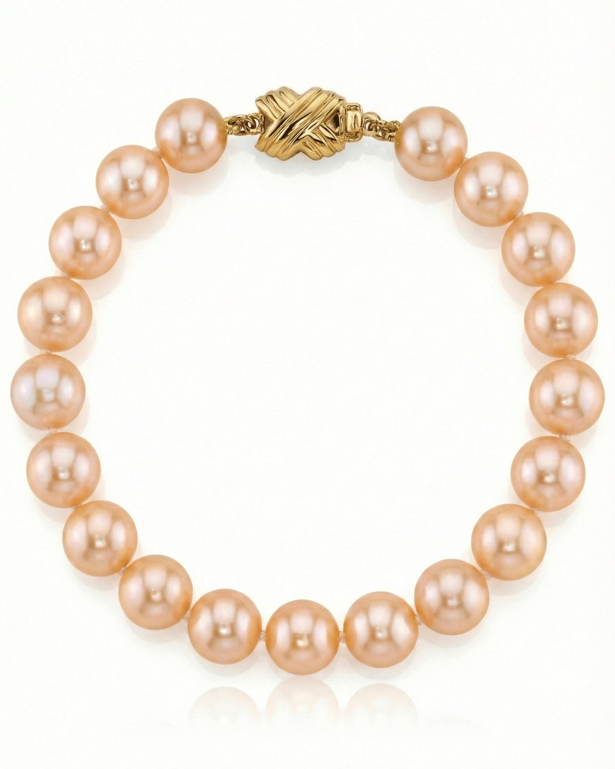 8.5-9.5mm Peach Freshwater Pearl Bracelet - AAA Quality