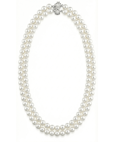 8.5-9.5mm White Freshwater Pearl Double Strand Necklace