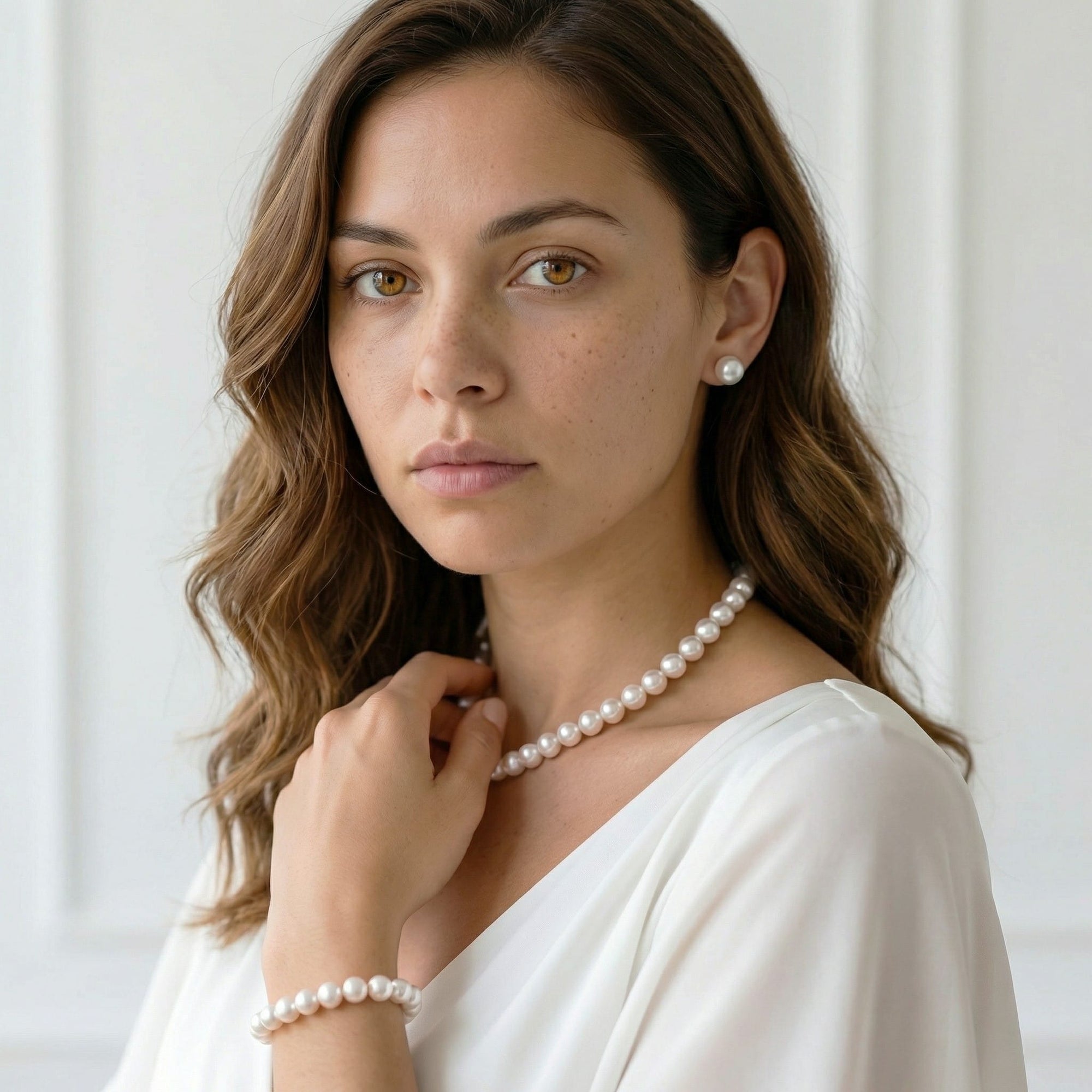 White Japanese Akoya Pearl Bracelet, 9.0-9.5mm