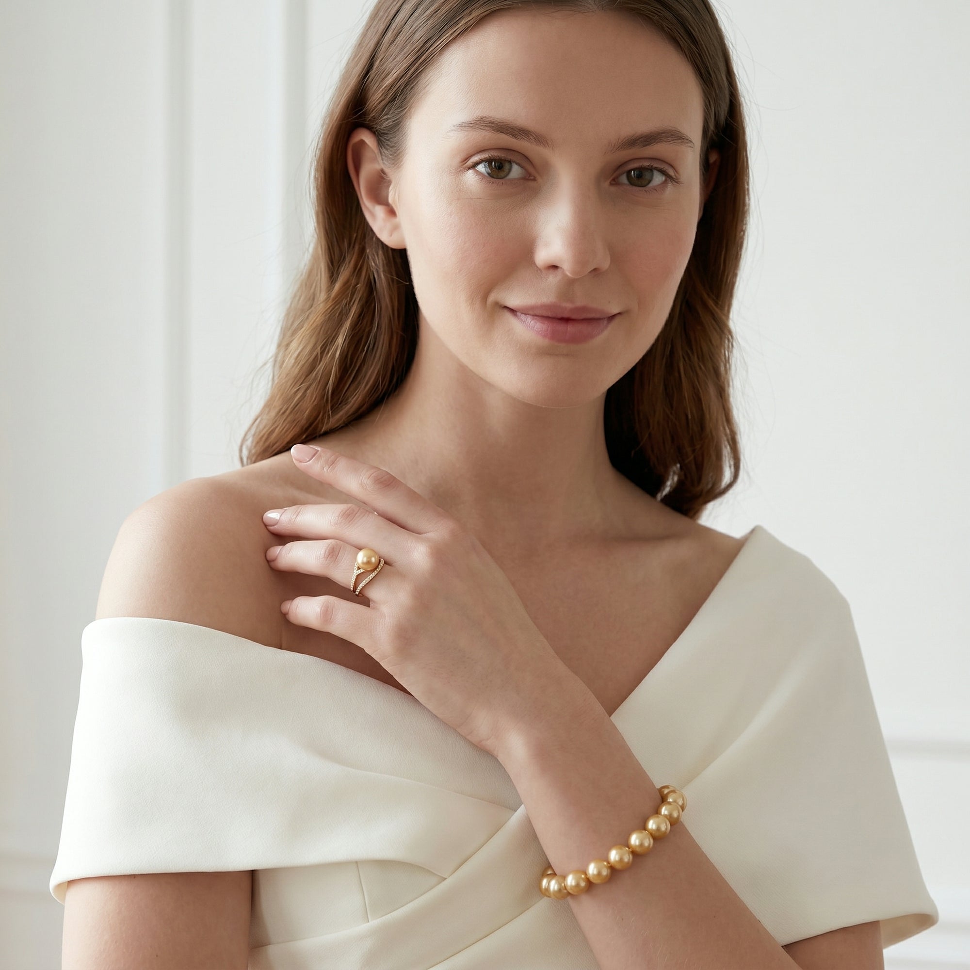 Golden South Sea Pearl Bracelet, 9.0-10.0mm