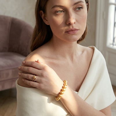 Golden South Sea Pearl Bracelet, 9.0-10.0mm