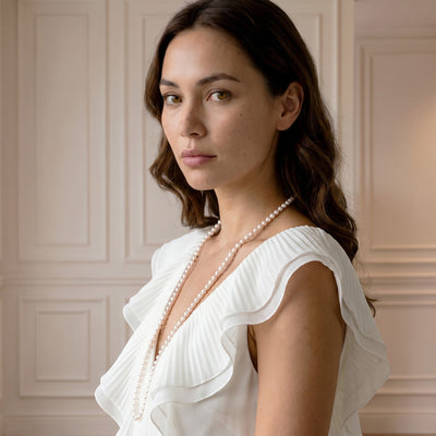 8.5-9.5mm Opera Length Freshwater Pearl Necklace