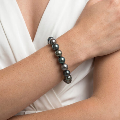 Multi-Color Tahitian Pearl Bracelet, 9.0-10.0mm - AAAA Quality