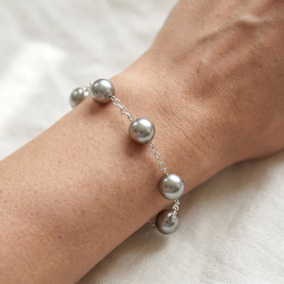 Tahitian Pearl Tin Cup Bracelet, 9.0-10.0mm