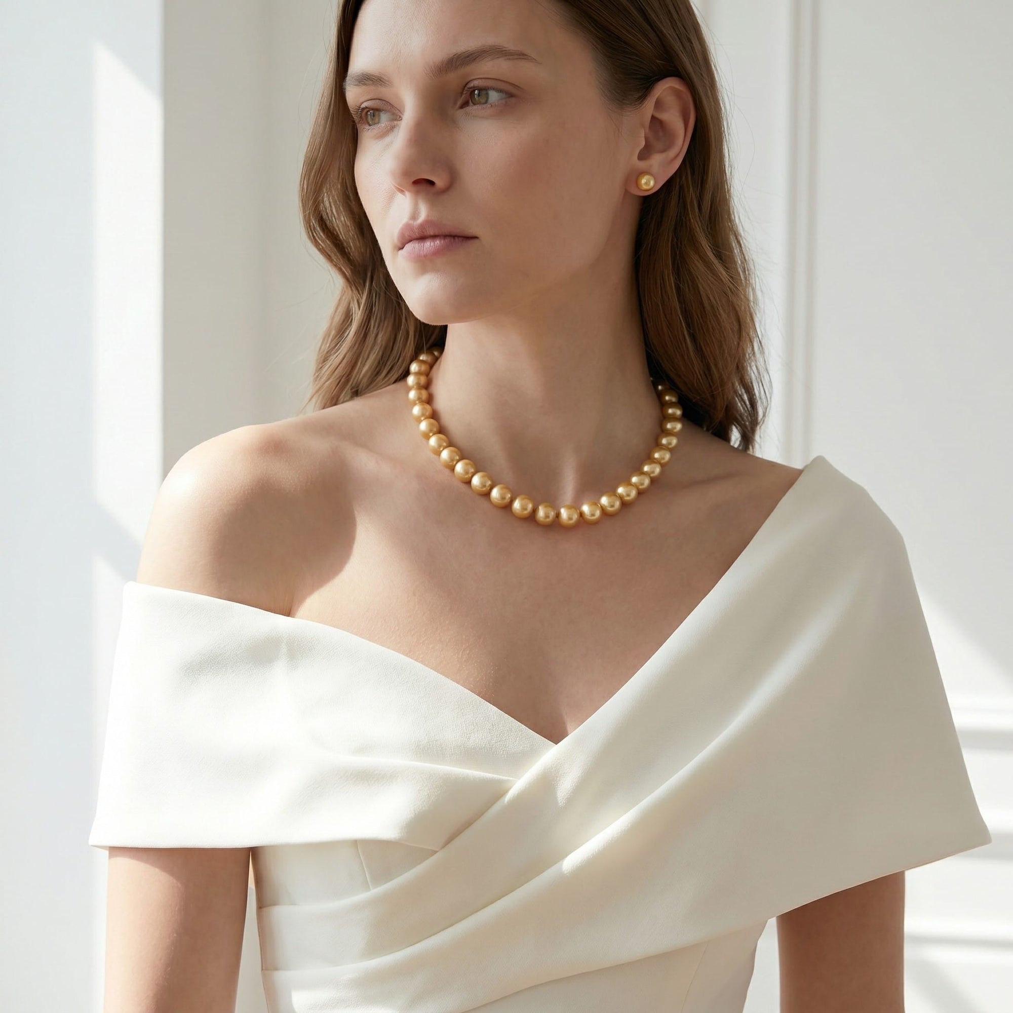 Golden South Sea Pearl Necklace, 9.0-11.0mm - AAAA/Gem Quality