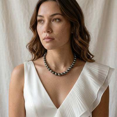 Multi-Color Tahitian and South Sea Pearl Necklace, 9.0-11.0mm - AAAA Quality