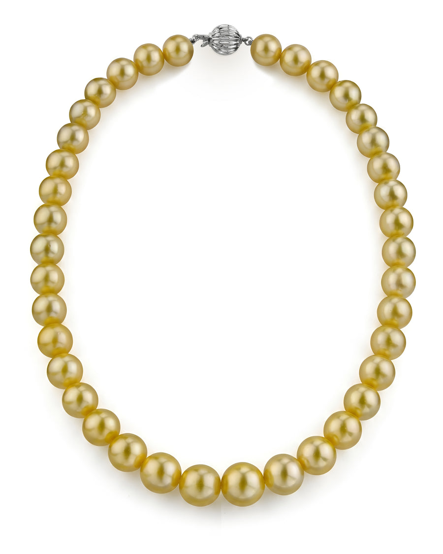 Golden South Sea Pearl Necklace, 9.0-11.0mm - AAA/Gem Quality