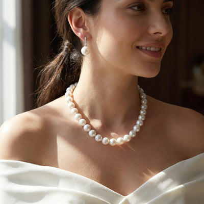 White South Sea Pearl Necklace, 9.0-12.0mm - AAAA Quality