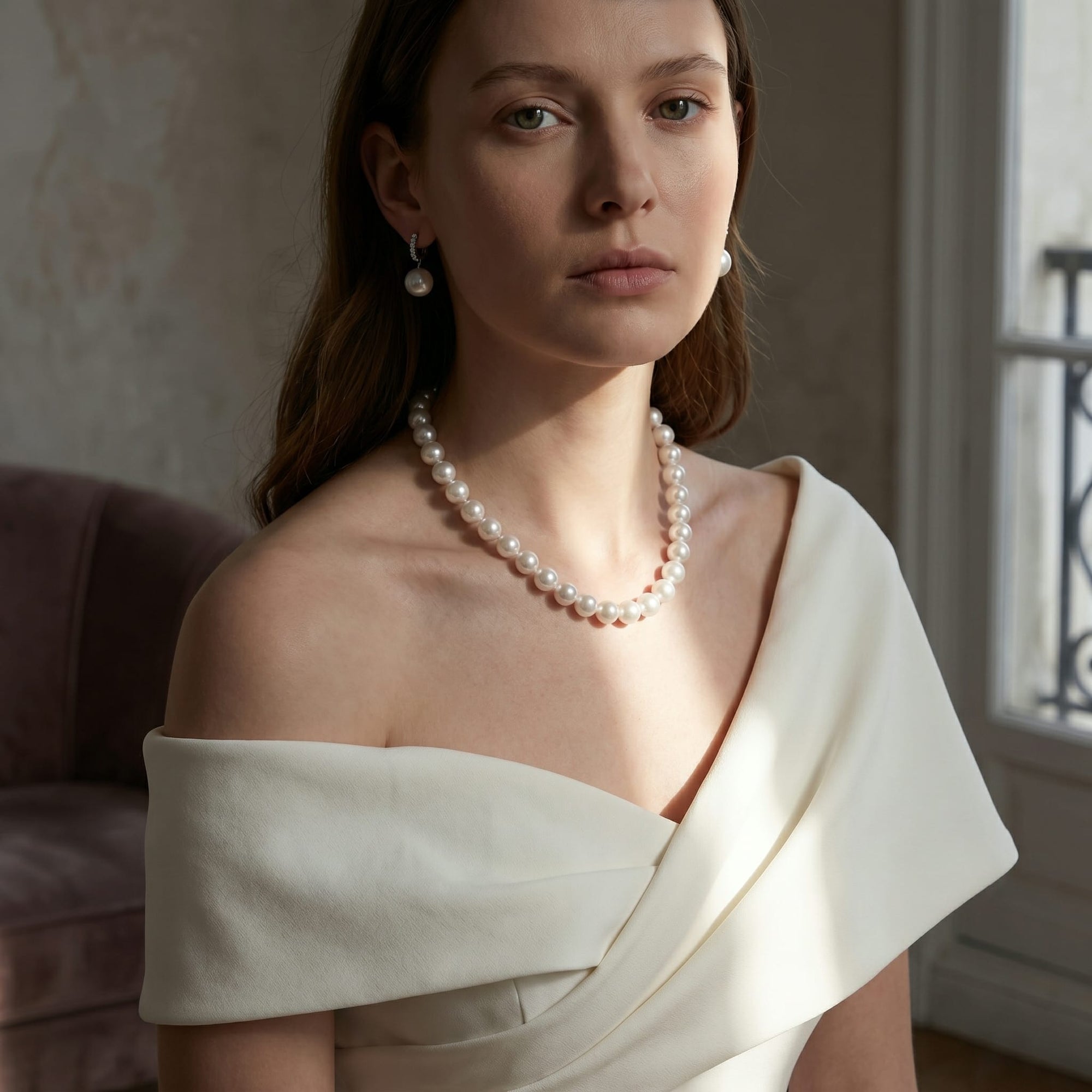 White South Sea Pearl Necklace, 9.0-12.0mm - AAAA Quality