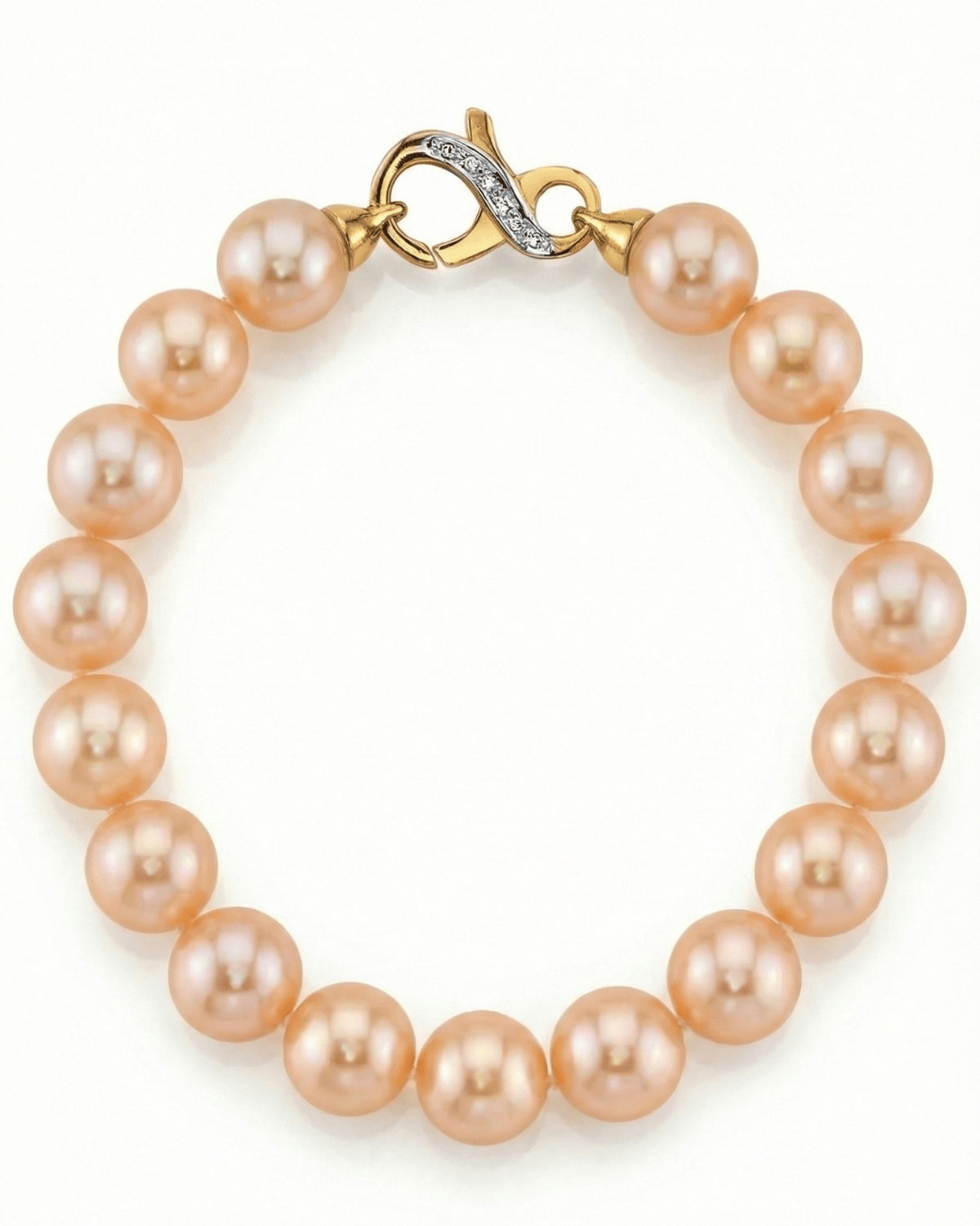 9.5-10.5mm Peach Freshwater Pearl Bracelet