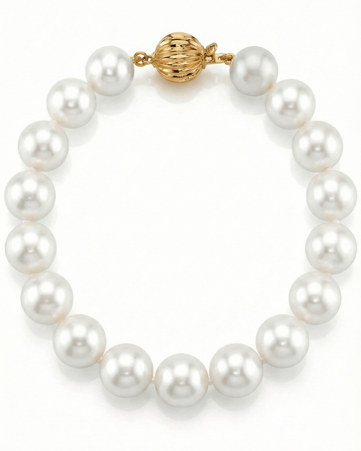 9.5-10.5mm White Freshwater Pearl Bracelet - AAAA Quality