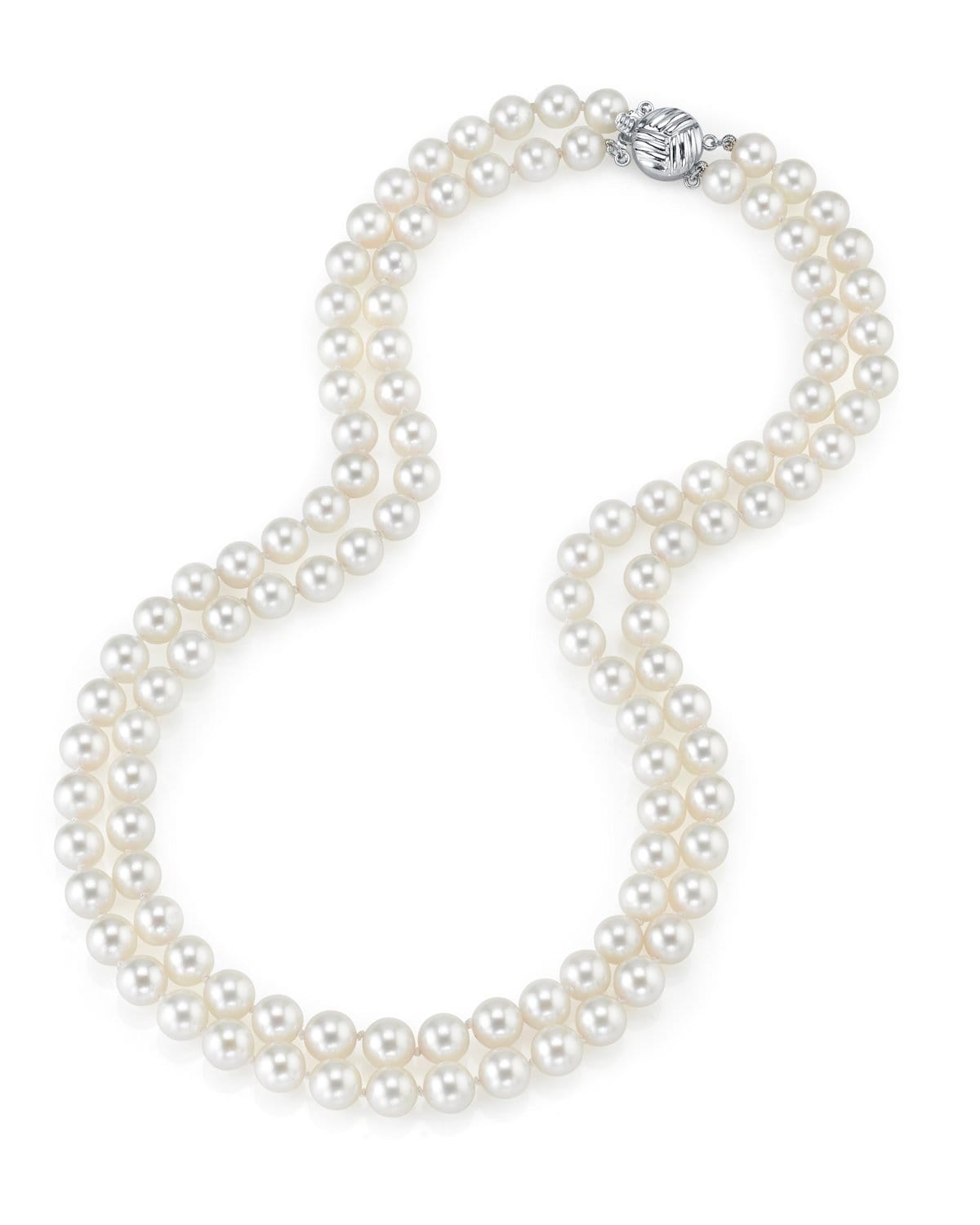 6.5-7.0mm White Freshwater Pearl Double Strand Necklace for Men