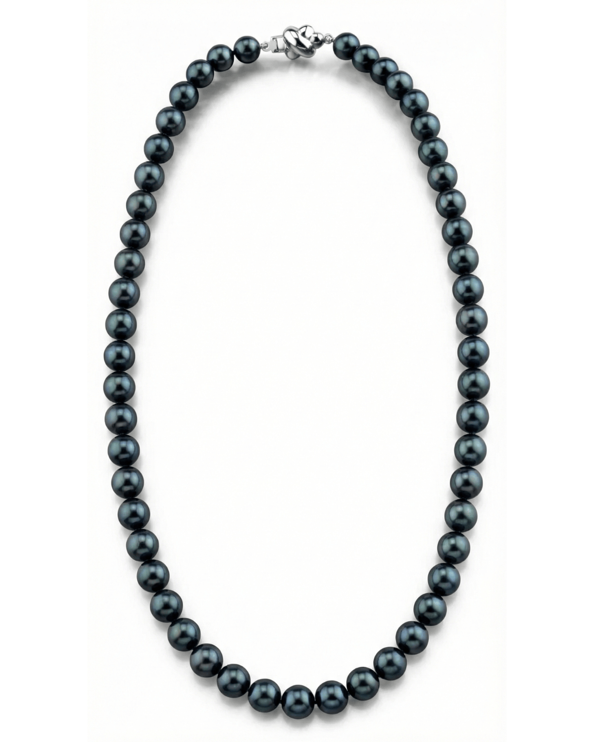 Black Japanese Akoya Choker Length Pearl Necklace, 6.5-7.0mm - AA+ Quality