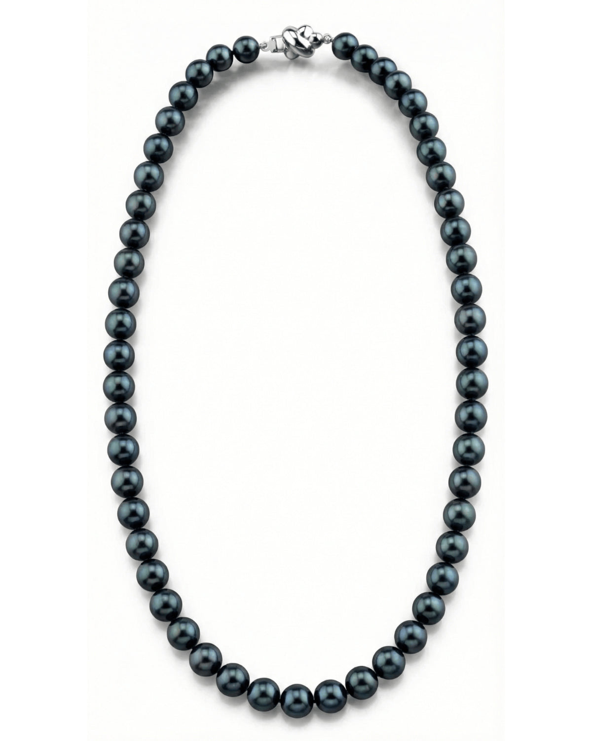 Black Japanese Akoya Choker Length Pearl Necklace, 6.5-7.0mm - AA+ Quality