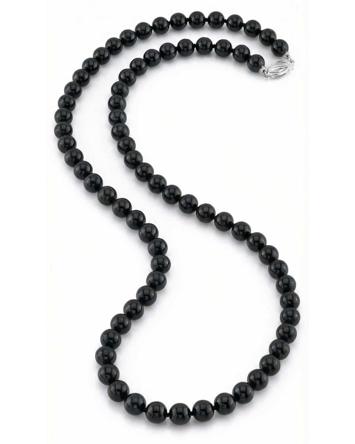 Black Japanese Akoya Choker Length Pearl Necklace, 5.0-5.5mm - AA+ Quality