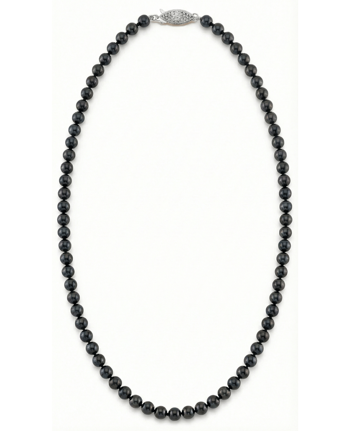 Black Japanese Akoya Pearl Necklace, 5.5-6.0mm - AA+ Quality