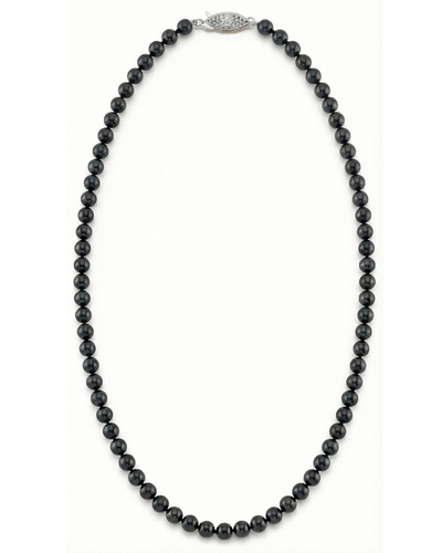 Black Japanese Akoya Pearl Necklace, 5.5-6.0mm - AA+ Quality