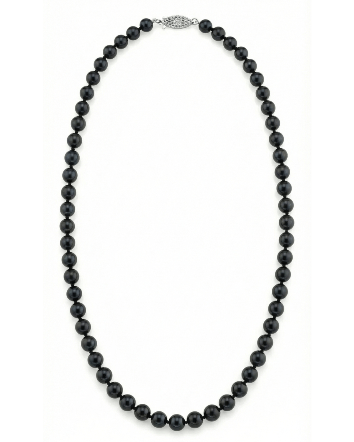 Black Japanese Akoya Pearl Necklace, 6.0-6.5mm - AAA Quality
