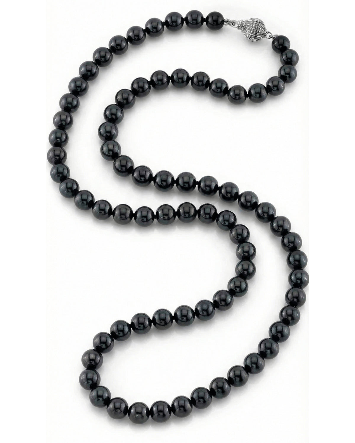 Black Japanese Akoya Pearl Necklace, 6.5-7.0mm - AAA Quality