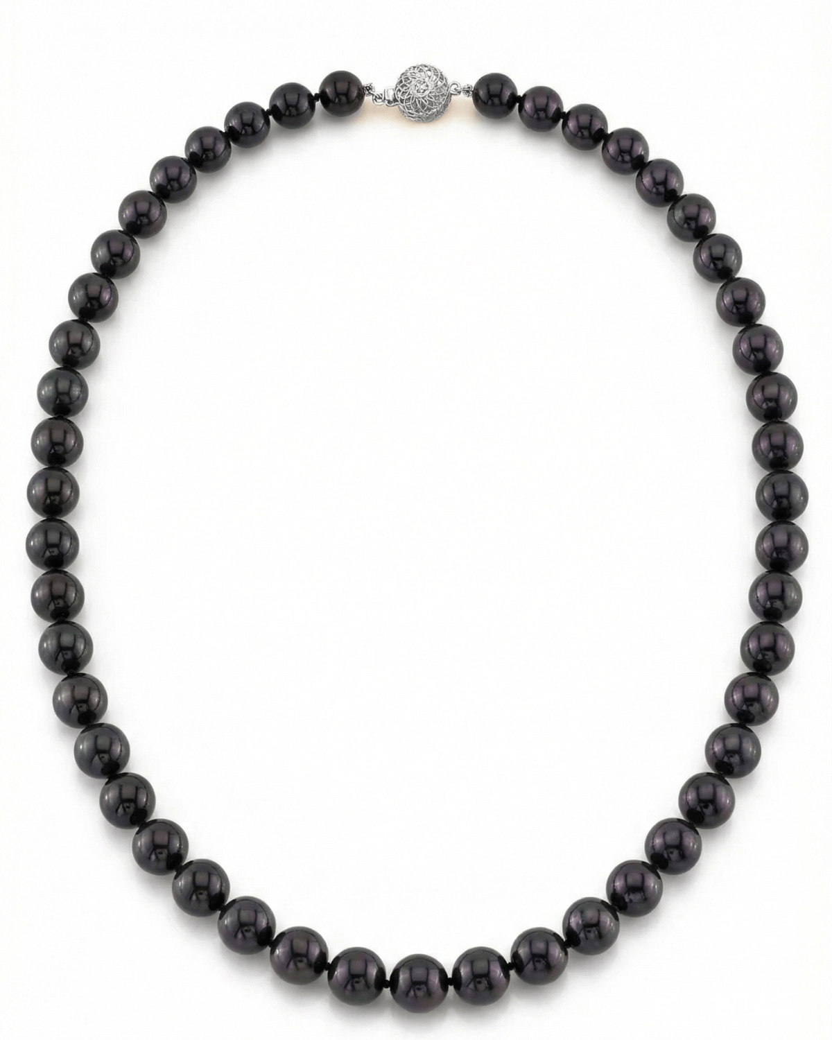 Black Japanese Akoya Pearl Necklace, 8.5-9.0mm - AAA Quality