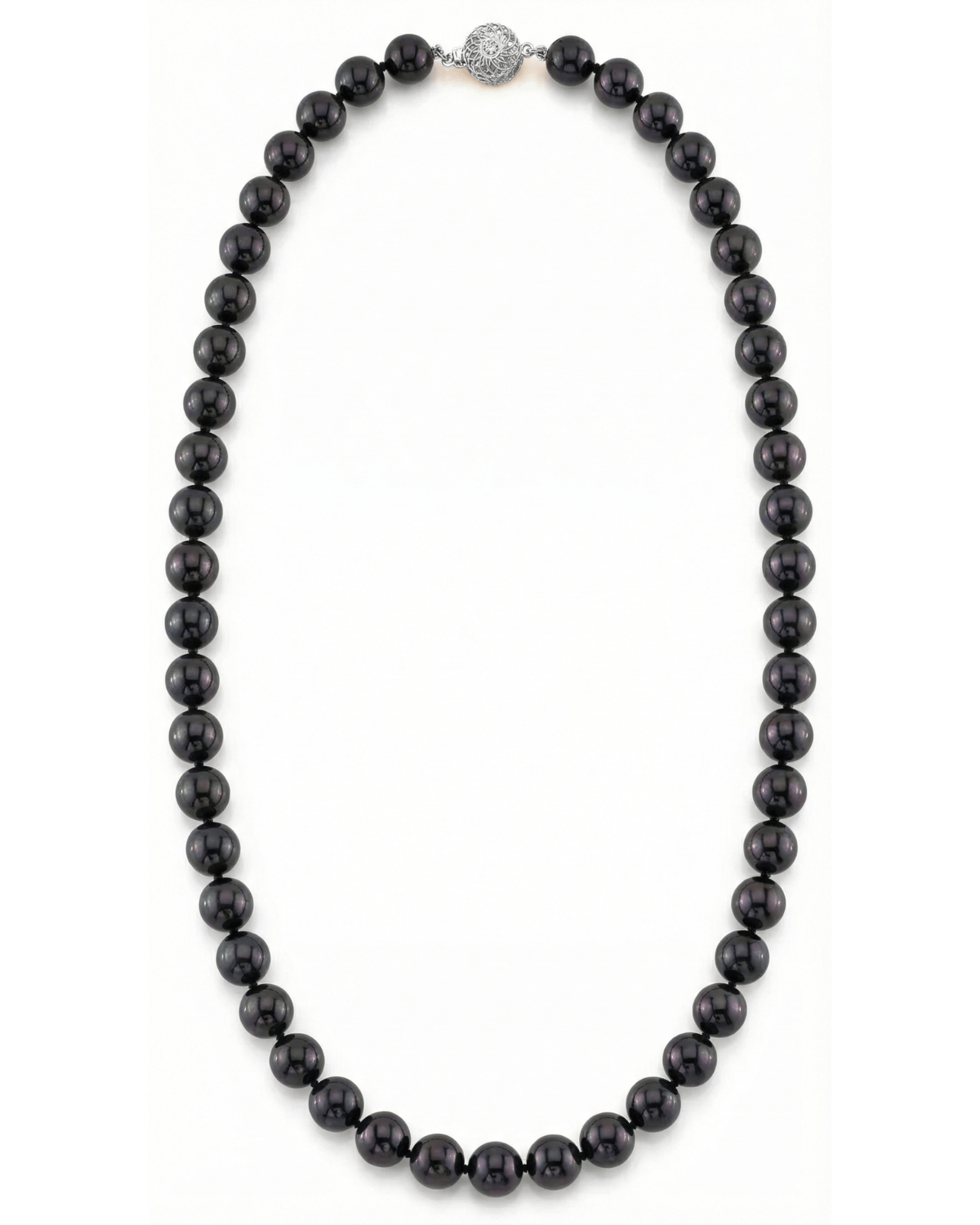 Black Japanese Akoya Pearl Necklace, 8.5-9.0mm - AA+ Quality
