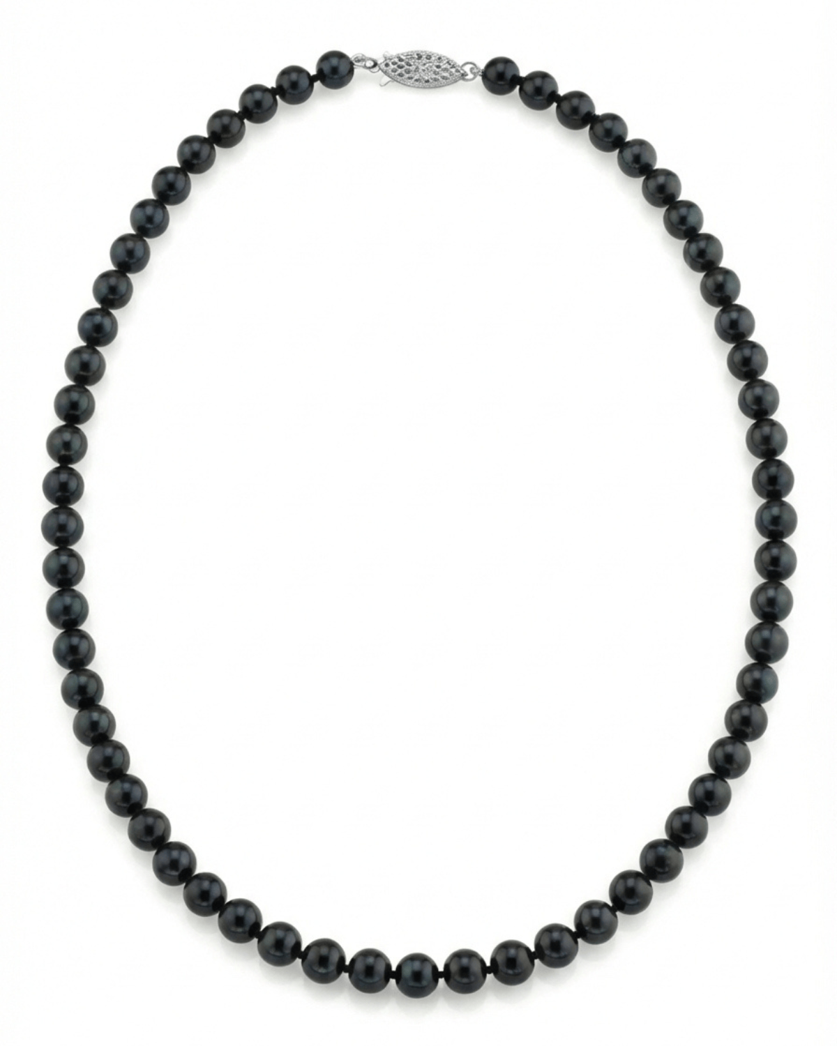 Black Japanese Akoya Pearl Necklace, 6.0-6.5mm - AA+ Quality