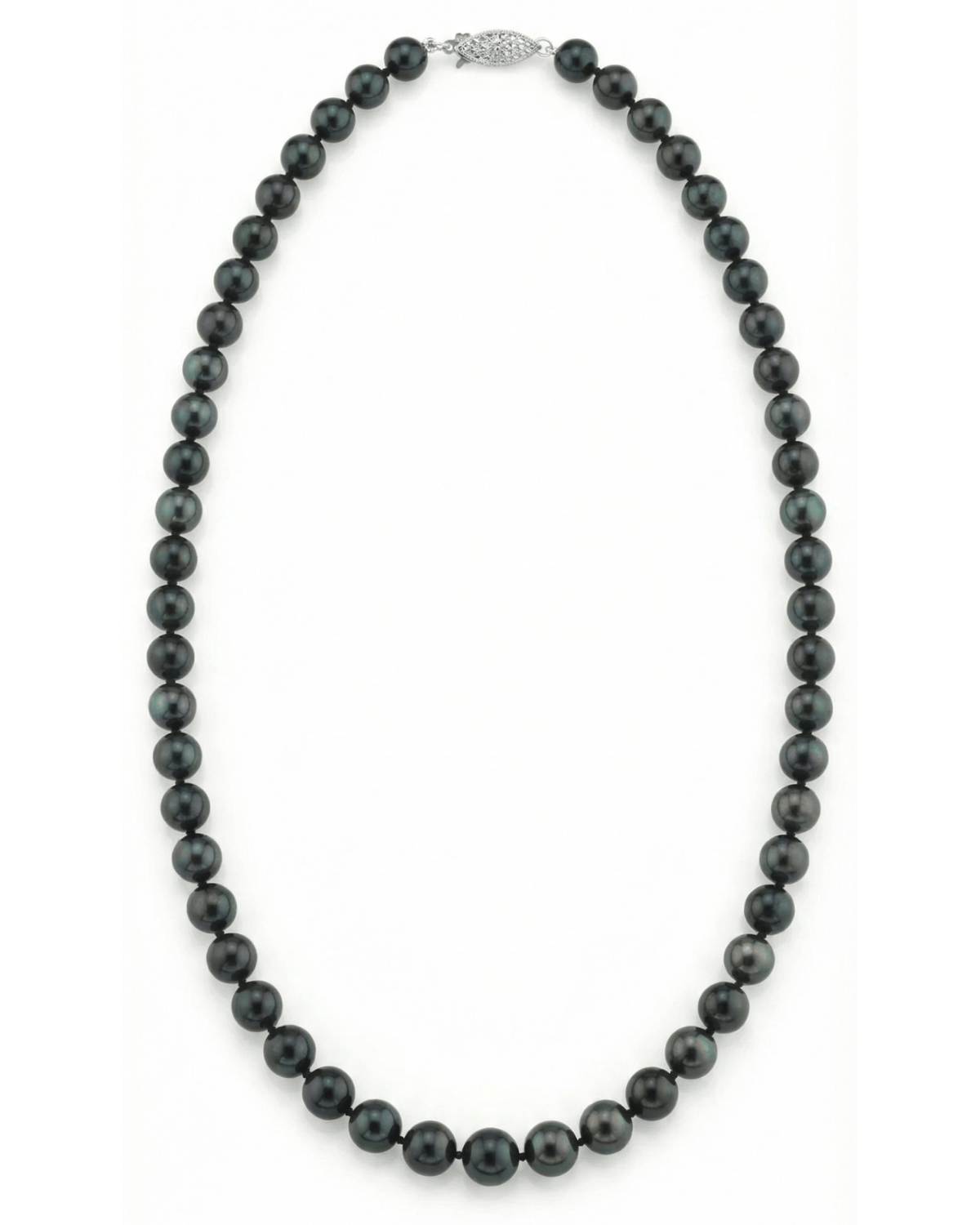 Black Japanese Akoya Pearl Necklace, 7.0-7.5mm - AAA Quality