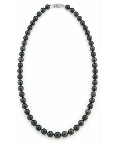 Black Japanese Akoya Pearl Necklace, 7.0-7.5mm - AAA Quality