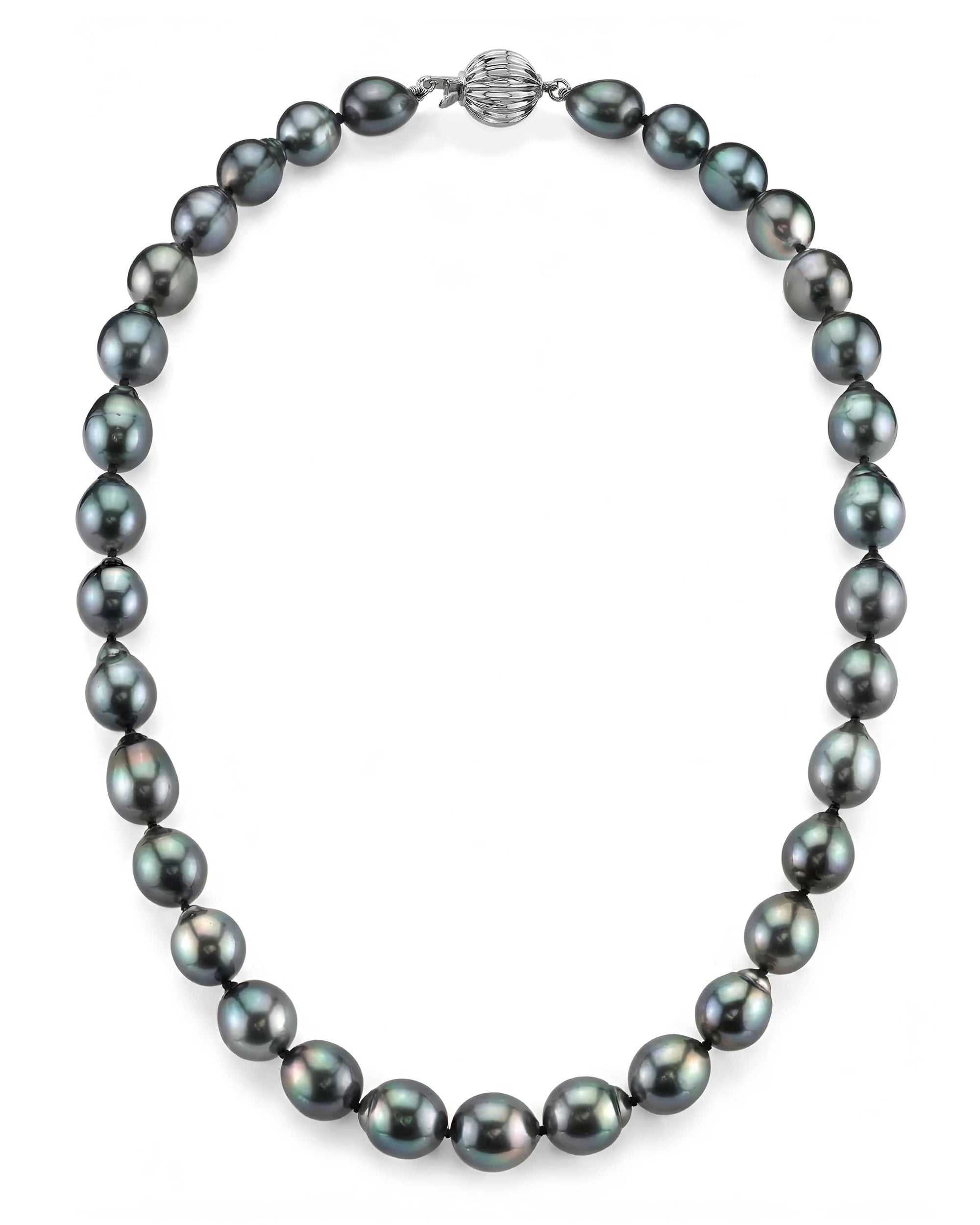 Black Tahitian Baroque Pearl Necklace, 9.0-11.0mm