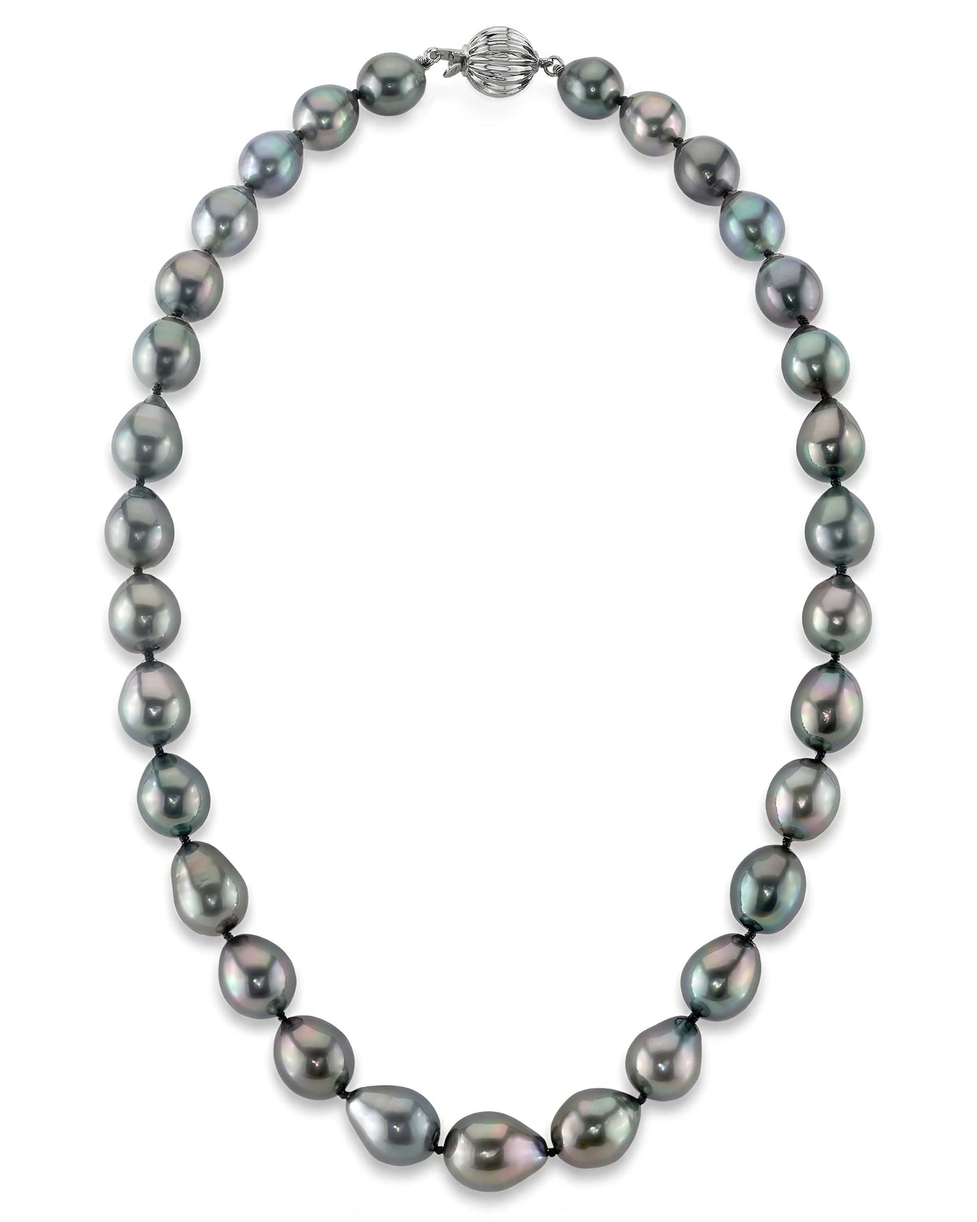 Black Tahitian Drop-Shape Pearl Necklace, 9.0-11.0mm - AAAA Quality