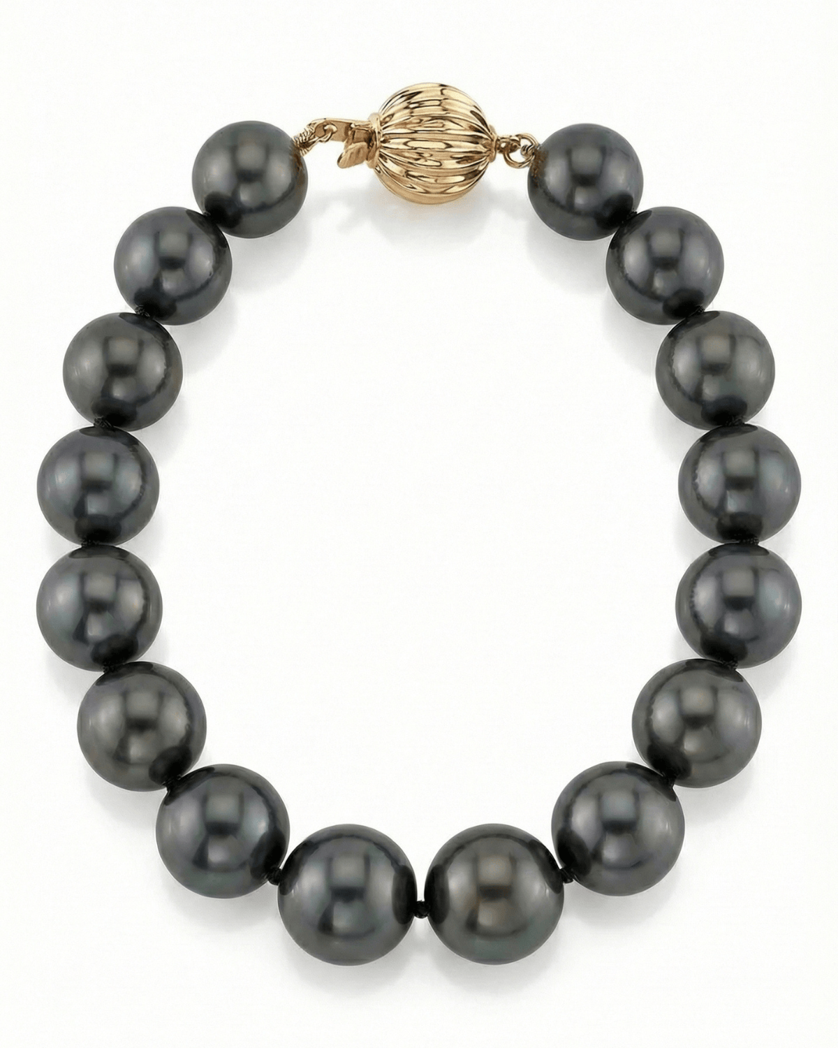 Black Tahitian Pearl Bracelet, 9.0-10.0mm - AAAA Quality