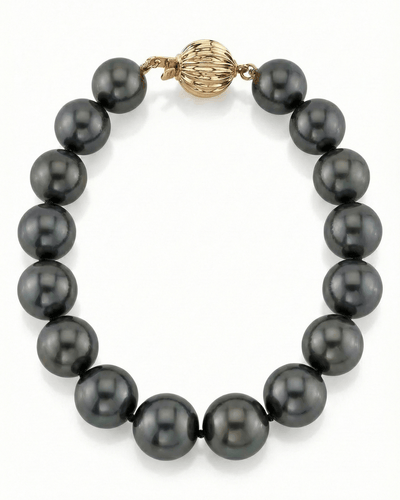 Black Tahitian Pearl Bracelet, 9.0-10.0mm - AAAA Quality