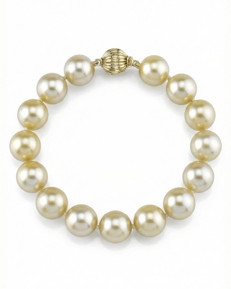 Champagne Golden South Sea Pearl Bracelet, 9.0-10.0mm